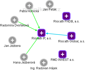 Riocath IP, a.s. - obrázek vizuálního zobrazení vztahů obchodního rejstříku