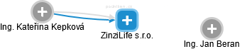 ZinziLife s.r.o. - obrázek vizuálního zobrazení vztahů obchodního rejstříku