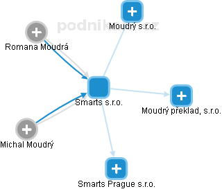 Smarts s.r.o. - obrázek vizuálního zobrazení vztahů obchodního rejstříku
