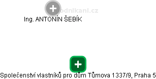 Společenství vlastníků pro dům Tůmova 1337/9, Praha 5 - obrázek vizuálního zobrazení vztahů obchodního rejstříku
