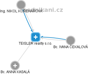 TEISLER reality s.r.o. - obrázek vizuálního zobrazení vztahů obchodního rejstříku
