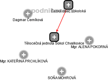 Tělocvičná jednota Sokol Chvalkovice - obrázek vizuálního zobrazení vztahů obchodního rejstříku