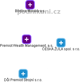 Premiot Wealth Management, a.s. - obrázek vizuálního zobrazení vztahů obchodního rejstříku