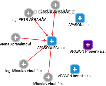 APASON IPA s.r.o. - obrázek vizuálního zobrazení vztahů obchodního rejstříku