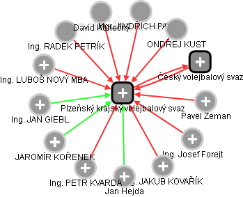 Plzeňský krajský volejbalový svaz - obrázek vizuálního zobrazení vztahů obchodního rejstříku