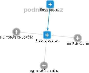 Praeclarus s.r.o. - obrázek vizuálního zobrazení vztahů obchodního rejstříku