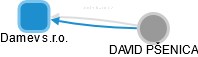 Damev s.r.o. - obrázek vizuálního zobrazení vztahů obchodního rejstříku