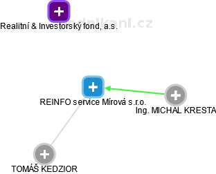 REINFO service Mírová s.r.o. - obrázek vizuálního zobrazení vztahů obchodního rejstříku