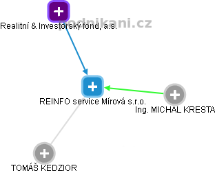 REINFO service Mírová s.r.o. - obrázek vizuálního zobrazení vztahů obchodního rejstříku