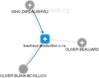 baohaus production s.r.o. - obrázek vizuálního zobrazení vztahů obchodního rejstříku
