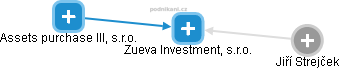 Zueva Investment, s.r.o. - obrázek vizuálního zobrazení vztahů obchodního rejstříku