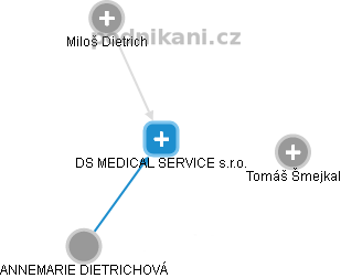 DS MEDICAL SERVICE s.r.o. - obrázek vizuálního zobrazení vztahů obchodního rejstříku