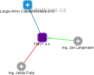 FLV21 a.s. - obrázek vizuálního zobrazení vztahů obchodního rejstříku