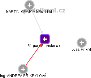81 park Blansko a.s. - obrázek vizuálního zobrazení vztahů obchodního rejstříku