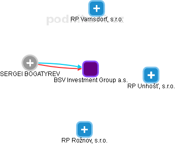 BSV Investment Group a.s. - obrázek vizuálního zobrazení vztahů obchodního rejstříku