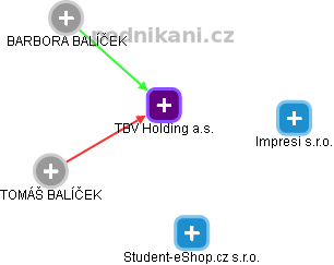 TBV Holding a.s. - obrázek vizuálního zobrazení vztahů obchodního rejstříku