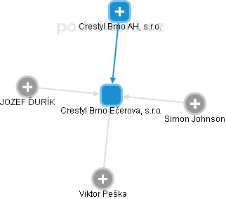 Crestyl Brno Ečerova, s.r.o. - obrázek vizuálního zobrazení vztahů obchodního rejstříku