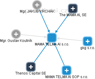 MAMA TELMA AI s.r.o. - obrázek vizuálního zobrazení vztahů obchodního rejstříku