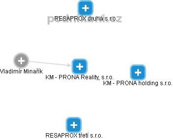 KM - PRONA Reality, s.r.o. - obrázek vizuálního zobrazení vztahů obchodního rejstříku