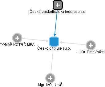 Česko dribluje s.r.o. - obrázek vizuálního zobrazení vztahů obchodního rejstříku