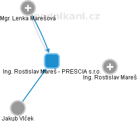 Ing. Rostislav Mareš - PRESCIA s.r.o. - obrázek vizuálního zobrazení vztahů obchodního rejstříku