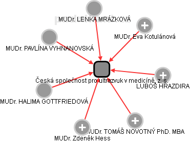 Česká společnost pro ultrazvuk v medicíně, z. s. - obrázek vizuálního zobrazení vztahů obchodního rejstříku
