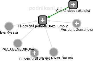 Tělocvičná jednota Sokol Brno V - obrázek vizuálního zobrazení vztahů obchodního rejstříku