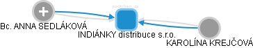 INDIÁNKY distribuce s.r.o. - obrázek vizuálního zobrazení vztahů obchodního rejstříku
