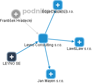 Leyno Consulting s.r.o. - obrázek vizuálního zobrazení vztahů obchodního rejstříku