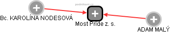 Most Pride z. s. - obrázek vizuálního zobrazení vztahů obchodního rejstříku