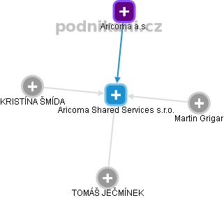 Aricoma Shared Services s.r.o. - obrázek vizuálního zobrazení vztahů obchodního rejstříku