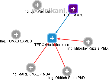 TEDOM solution s.r.o. - obrázek vizuálního zobrazení vztahů obchodního rejstříku