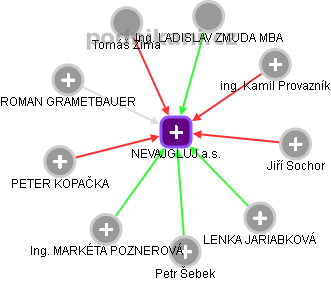 NEVAJGLUJ a.s. - obrázek vizuálního zobrazení vztahů obchodního rejstříku