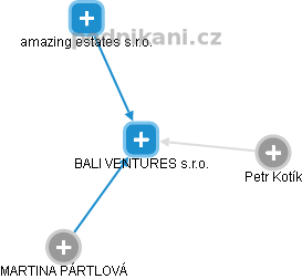 BALI VENTURES s.r.o. - obrázek vizuálního zobrazení vztahů obchodního rejstříku