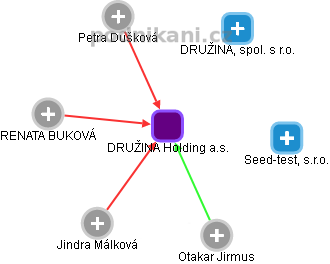 DRUŽINA Holding a.s. - obrázek vizuálního zobrazení vztahů obchodního rejstříku