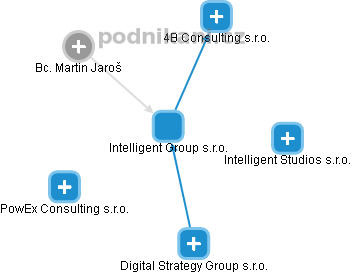 Intelligent Group s.r.o. - obrázek vizuálního zobrazení vztahů obchodního rejstříku