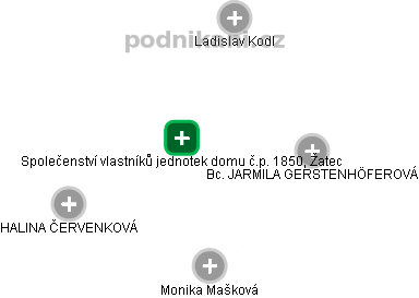 Společenství vlastníků jednotek domu č.p. 1850, Žatec - obrázek vizuálního zobrazení vztahů obchodního rejstříku