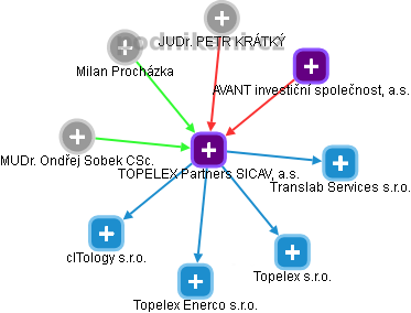 TOPELEX Partners SICAV, a.s. - obrázek vizuálního zobrazení vztahů obchodního rejstříku