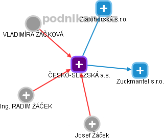 ČESKO-SLEZSKÁ a.s. - obrázek vizuálního zobrazení vztahů obchodního rejstříku