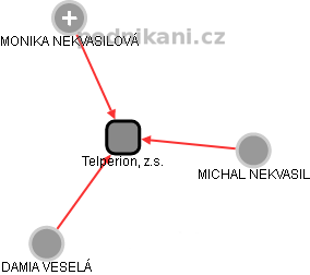 Telperion, z.s. - obrázek vizuálního zobrazení vztahů obchodního rejstříku