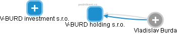 V-BURD holding s.r.o. - obrázek vizuálního zobrazení vztahů obchodního rejstříku
