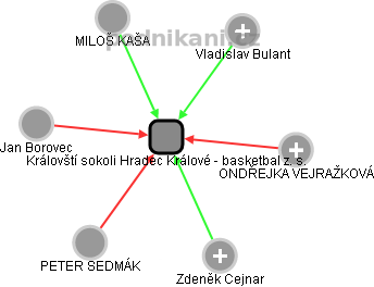 Královští sokoli Hradec Králové - basketbal z. s. - obrázek vizuálního zobrazení vztahů obchodního rejstříku