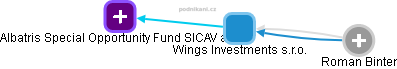 Wings Investments s.r.o. - obrázek vizuálního zobrazení vztahů obchodního rejstříku