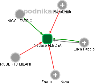 Nadace ALEDYA - obrázek vizuálního zobrazení vztahů obchodního rejstříku