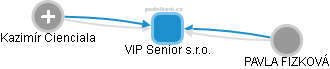 VIP Senior s.r.o. - obrázek vizuálního zobrazení vztahů obchodního rejstříku