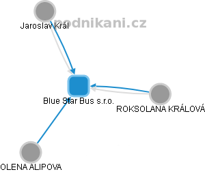 Blue Star Bus s.r.o. - obrázek vizuálního zobrazení vztahů obchodního rejstříku