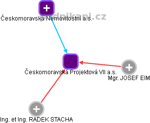 Českomoravská Projektová VII a.s. - obrázek vizuálního zobrazení vztahů obchodního rejstříku