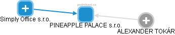 PINEAPPLE PALACE s.r.o. - obrázek vizuálního zobrazení vztahů obchodního rejstříku
