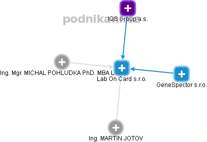 Lab On Card s.r.o. - obrázek vizuálního zobrazení vztahů obchodního rejstříku