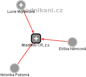 Mladiinfo ČR, z.s. - obrázek vizuálního zobrazení vztahů obchodního rejstříku